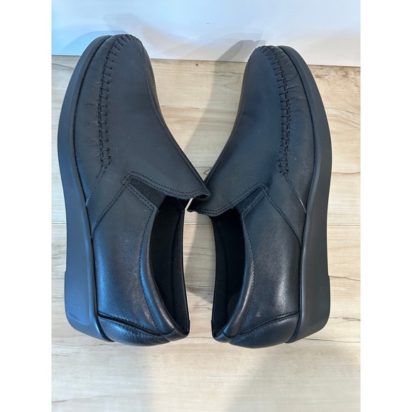 SAS Womens Dream Loafer Tripad Black Leather Slip On Comfort Wedge Loafers 9.5 W - Picture 4 of 8